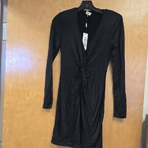 NWT L'Agence Mariah Twist Front Mini Dress Black XS